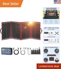 200W Portable Foldable Solar Panel Kit 20x27in, 9.7lb, with Separate Controll…