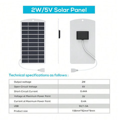 USB Solar Panel Power Bank for Outdoor Camping Hiking Phone Charger