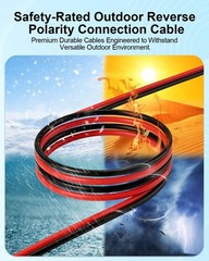 20FT 10AWG Solar Panel Connector SAE Adapter Cable with Fuse & Polarity Reverse