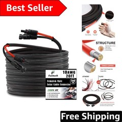 20FT 10AWG Solar Cable – Rated Connectors for Automotive & Marine