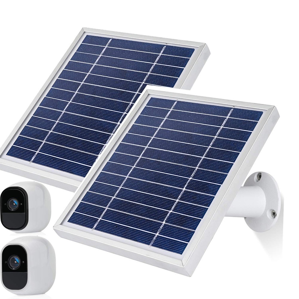 iTODOS Solar Panel for Arlo Pro & Pro2 Cameras 2 Pack with 11.8FT Cable Silver