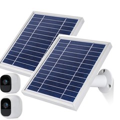 iTODOS Solar Panel for Arlo Pro & Pro2 Cameras 2 Pack with 11.8FT Cable Silver