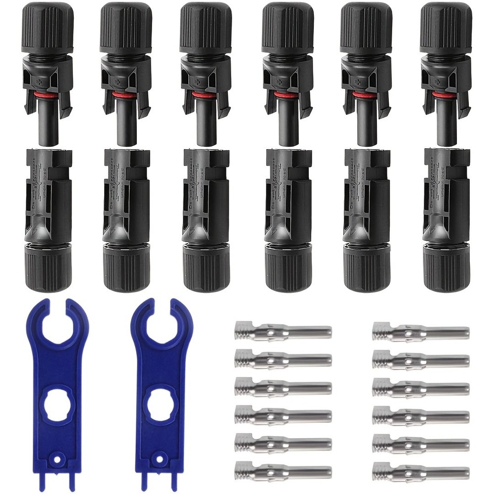 12PCS Solar Connectors with Spanners Male/Female for M-C4 Connector 6 Pairs
