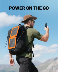 Solar Panels, 10W Small Solar Charger with 5V USB-A and USB-C Fast Charging IPX5