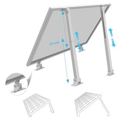 2 Sets (4Pcs) Solar Panel Mounting Brackets – Adjustable Solar Panel Tilt Mou…