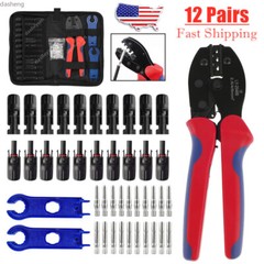 12Pairs Solar Crimping Tools Set Panel PV Cable Connectors Wire Crimper Pliers