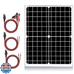 SUNER POWER 24V 20W Solar Battery Trickle Charger Maintainer, Built-in Smart