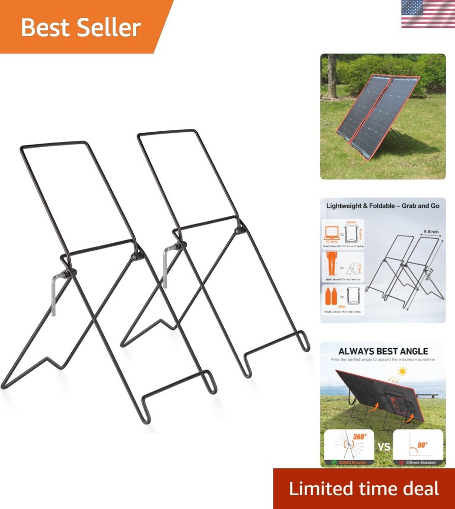 Adjustable Solar Panel Tilt Stand for Foldable Panels on RVs, Tents, Balconies