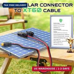 Vansdon Solar to XT60 Cable- 10AWG 30FT XT60 Solar Cable Charging Extension Cabl