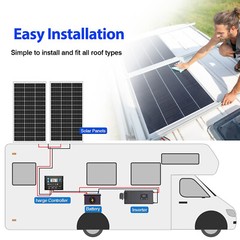 150-900W Off-Grid Monocrystalline Solar Panel Solar Module for RV Trailer Marine