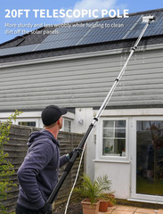 Electric Solar Panel Cleaning Kit, 20FT Solar Panel Cleaning Brush and Pole with