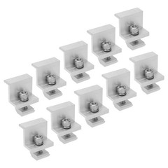 10x Solar Mount Z Bracket Pressing Block PV Panel Rail End Grounding Clamps 30mm