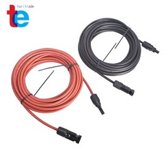 4mm²/12AWG 20ft Black+Red Solar Panel Extension Cable Wire Connector 1 Pair