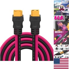 12AWG XT60 Extension Cable – 1.6FT Durable Power Adapter for Solar & RC Devices
