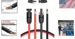 Complete Solar Installation Kit: 20FT 10AWG Cable with Extra Connectors Included