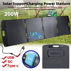 200W Watt Foldable Solar Panel ETFE Mono Home RV Rooftop Camping Off-Grid Power