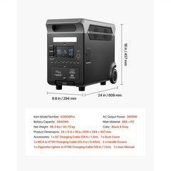 3600W 3840Wh LiFePO4 Power Station Expandable Camping