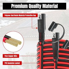 12FT 10AWG SAE Extension Cable,10 Gauge SAE Connector Cable for Solar RV