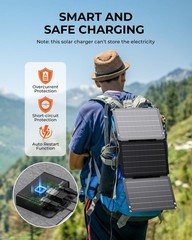 [Upgraded] BigBlue 30W Solar Panel Charger with Fast Charging USB-A and USB-C…