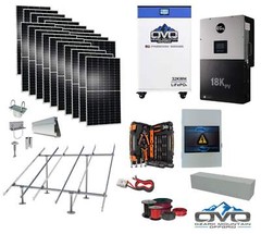 10KW Complete Offgrid Solar Kit + EG4 18kPV + 32KW OMO 48V Freedom Series Lithiu