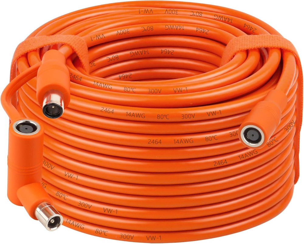 100FT 14AWG DC Solar Panel Extension Cable with Adapters for Power Stations