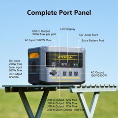 VTOMAN FlashSpeed 2400 Portable Power Station, 1408Wh LiFePO4 Battery 2400W