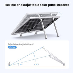 Adjustable Solar Panel Tilt Mount Brackets for 50-400W Panels (2 Sets)