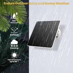 2 Pack Solar Panel Charger 6W for Battery Powered Cameras with 9.8ft Cable