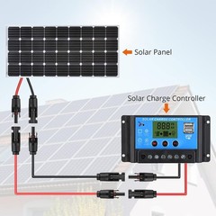 100FT 10 AWG Solar Panel Extension Cable PV Wire Solar Connectors Pair 6mm²