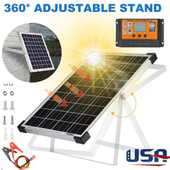 20W Solar Panel 12V Trickle Charger Battery Charger Kit Maintainer Boat Car RV