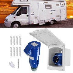 External Waterproof 16A Mains Socket for RV Trailers Campers IP44 Protection