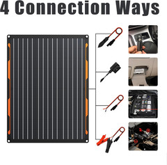 20W 12V Solar Panel Charger Kit with Built-In Charge Controller – Portable Water
