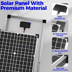 Voltset 30W Solar Panel Kit 12V MPPT Controller Adjustable