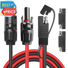 Solar Panel Connectors to SAE Adapter Cable 10AWG Solar to SAE PV Extension Wire