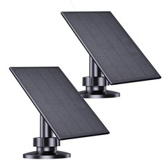 Solar Panel for Security Camera, 2W Solar Charger with Micro USB & USB-C Port…