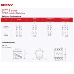 Solar Panel DC Switch String Isolator Disconnector 1200V 32A Din Rail