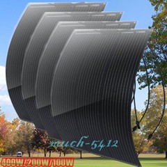100W 200W 400W Flexible Solar Panel N-Type Mono 18V Roof RV Off Grid Battery