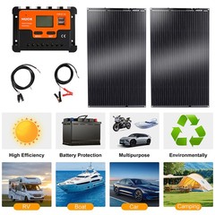 200W Mono Flexible Solar Panel w/ 30A Battery Charge Controller Camping Home RV