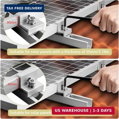 Solar Panel Roof Mounting Kit, 7.87″ Aluminium Solar Rail & Clamps | Solar
