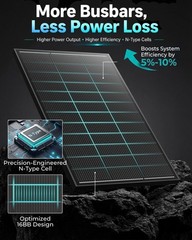 ECOBOSS 100W TÜV Certification Solar Panel, NType 16BB 25.8% Efficiency