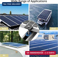 20pcs Solar Panels Mid Clamps for Unistrut, 30mm/35mm, Black | Aluminium S