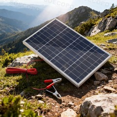 100W 18V Portable Solar Panel 12V Car RV Boat Battery Charger Clips