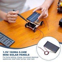 4Pcs 1.5V 0.24W 160mA Mini Solar Panels with Cable