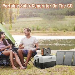 Portable Solar Power Station – 280Wh Battery Pack – Orange