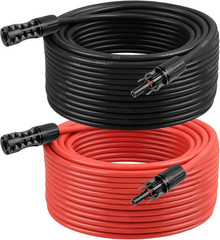 8 AWG Solar Extension Cable 200FT Black + 200FT Red, 8 Gauge Solar Panel Wire Ma