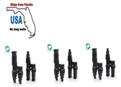 3 pair WSPVT2 Series Parallel Connection 1 To 2 T Type Solar Panel Cable Connect