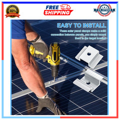 100x Solar Panel Mid Clamps 27mm Aluminum Brackets for Solar Mounting System