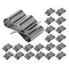 30Pcs Reusable Stainless Steel Wire Clamps for Solar Panel Cables Silver Color