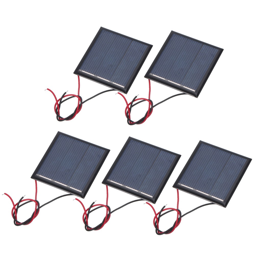 5 Pcs Mini Solar Panels 1.5V 0.225W 150mA for 45mm x 45mm with 2 Cables