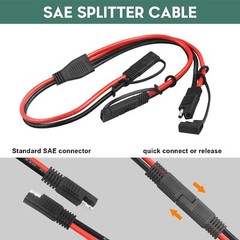 PAEKQ SAE Connector Splitter 10AWG Y Splitter SAE 1 to 2 Extension Cable Quic…